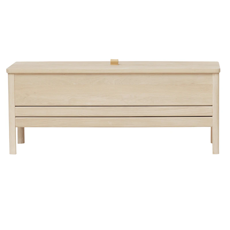 A Line Opmagasineringsbænk 111 cm, Hvid Eg