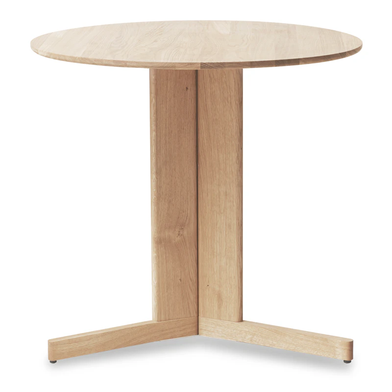 Trefoil Bord 75 cm, Hvidolieret Eg