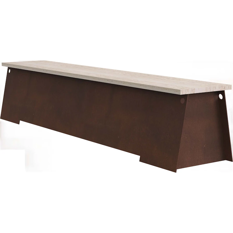 64 Bænk, Corten / Travertin