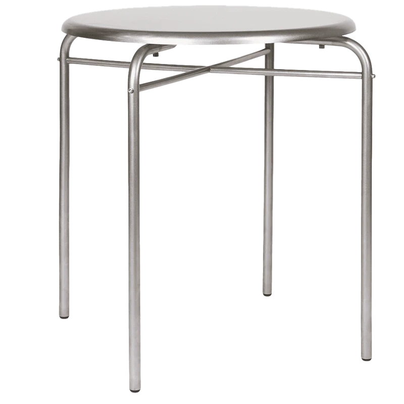 Petit Rond Bord Rustfrit Stål, Ø65 cm