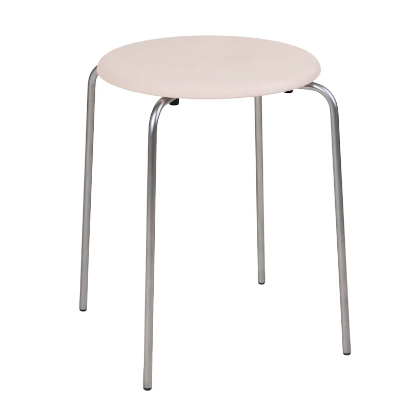 Petit Rond Taburet, Rustfrit Stål / Læder