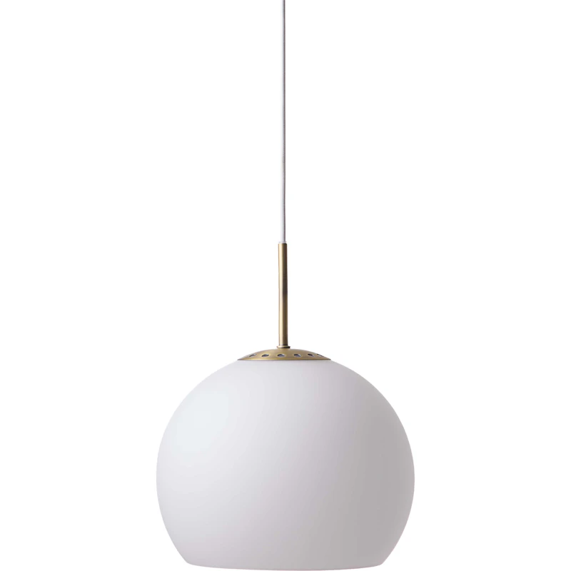 Ball Glass Pendel 25 cm, Opalhvid