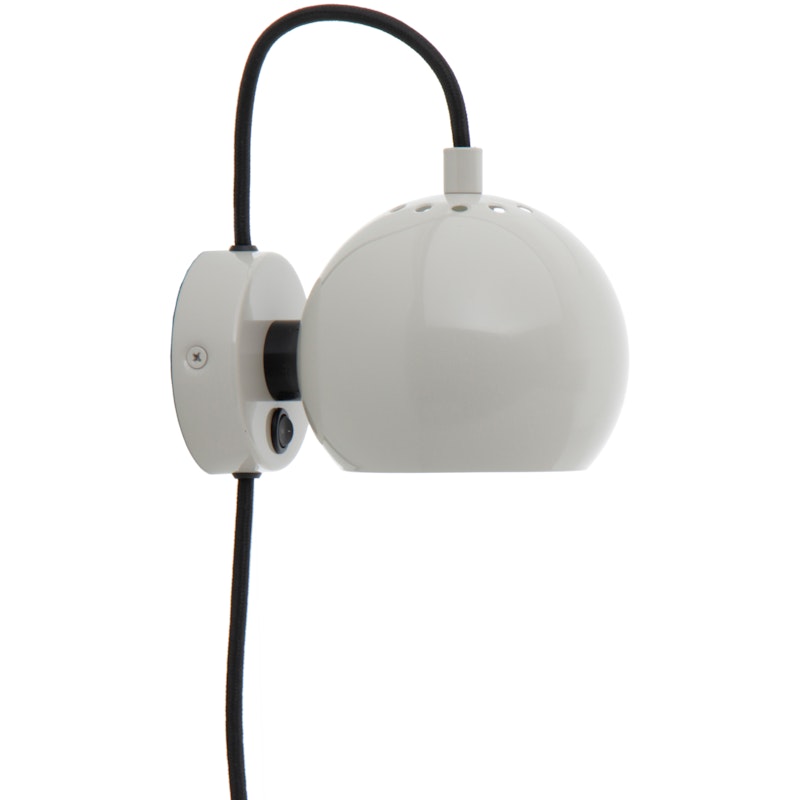 Ball Magnet Væglampe, Glossy Pale Grey