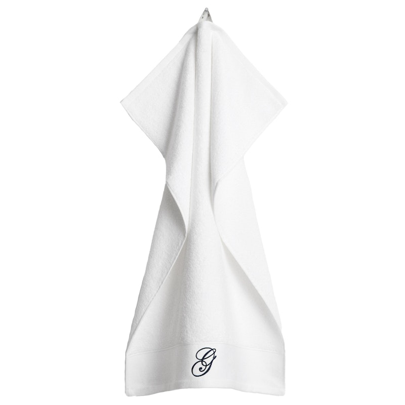 Embroidery Håndklæde 50x70 cm Hvidt, Mørkerødt