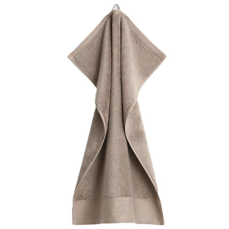 Embroidery Håndklæde 50x70 cm Hvidt, Taupe Beige