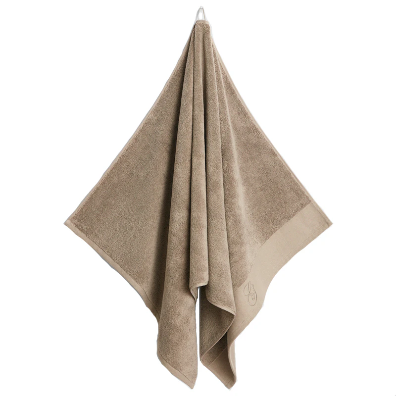Embroidery Håndklæde 70x140 cm, Taupe Beige