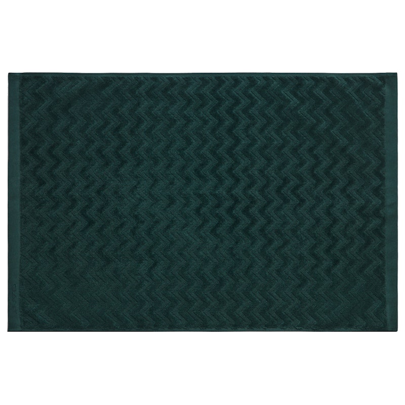 Jacquard Herringbone Bademåtte 60x90 cm, Tartan Green