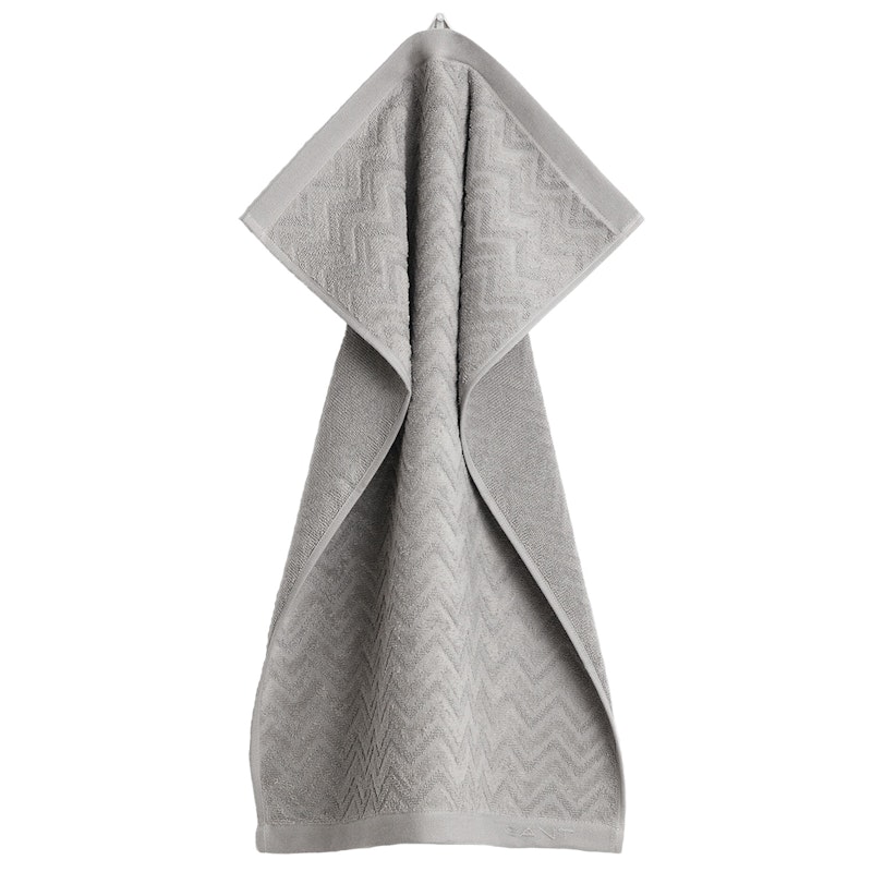 Jacquard Herringbone Håndklæde 50x70 cm, Concrete Grey