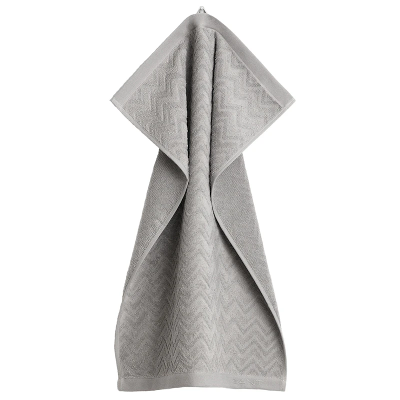 Jacquard Herringbone Håndklæde 50x70 cm, Concrete Grey