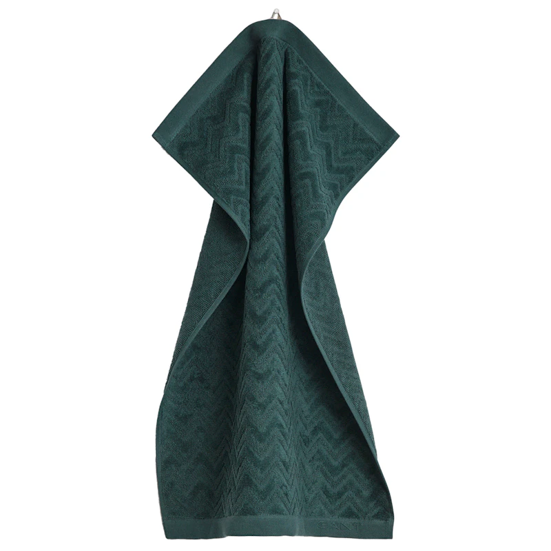 Jacquard Herringbone Håndklæde 50x70 cm, Tartan Green