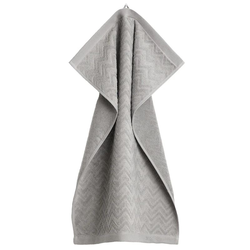 Jacquard Herringbone Håndklæde 50x70 cm, Concrete Grey