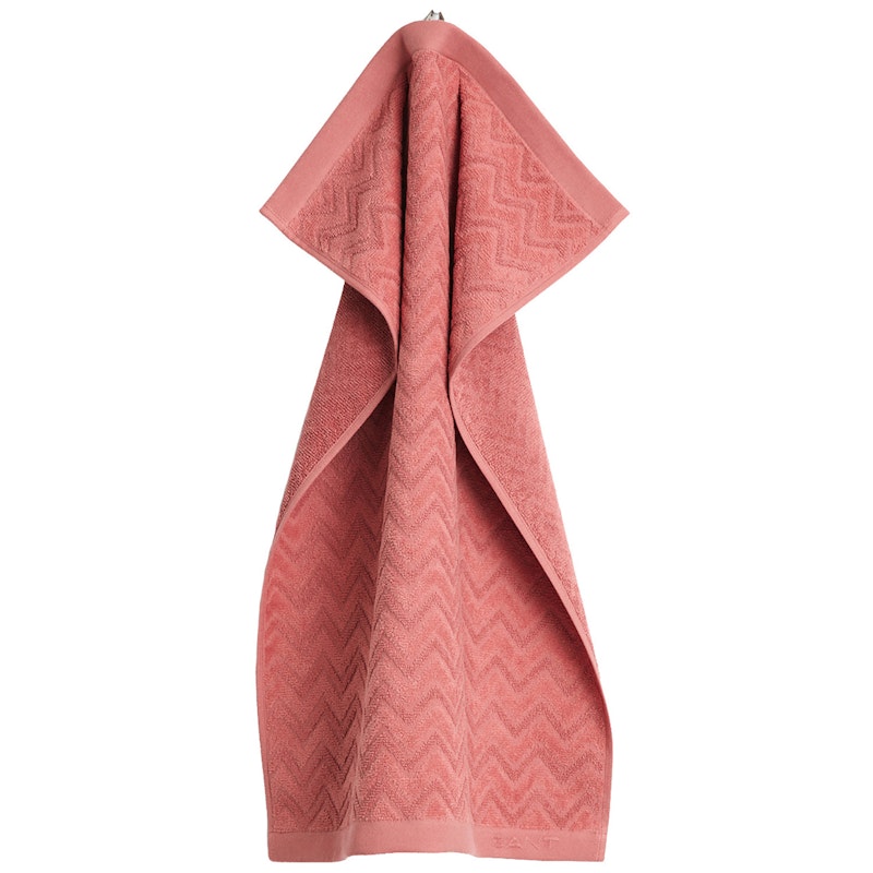 Jacquard Herringbone Håndklæde 50x70 cm, Faded Brick