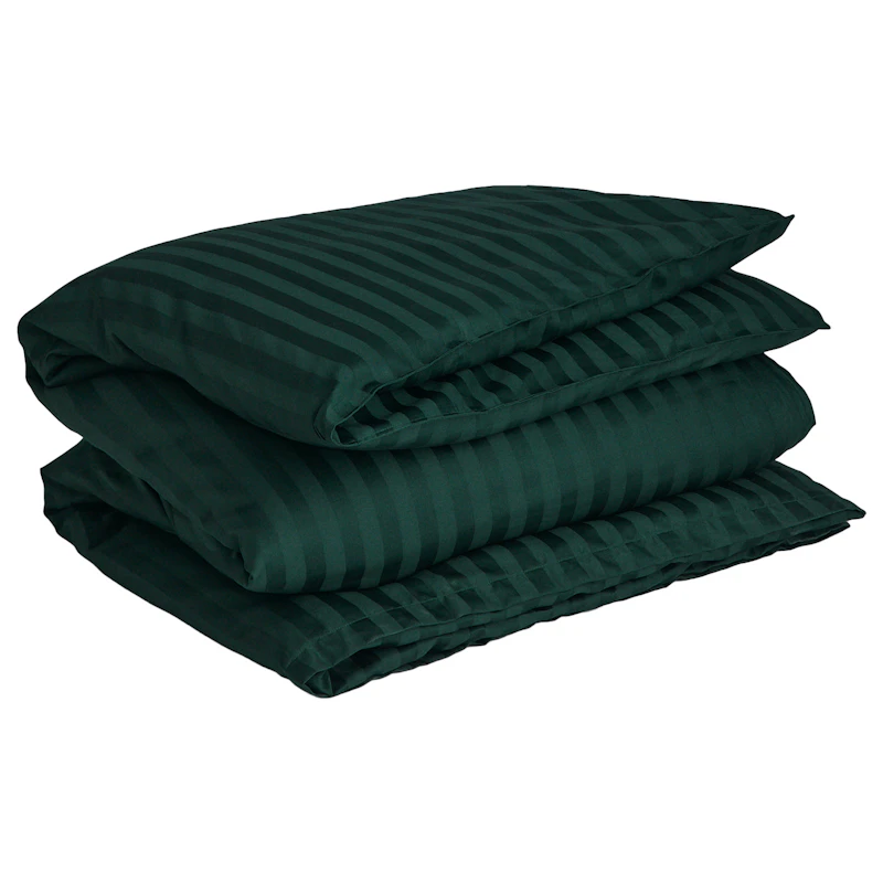 Sateen Stripes Dynebetræk 150x210 cm, Tartan Green