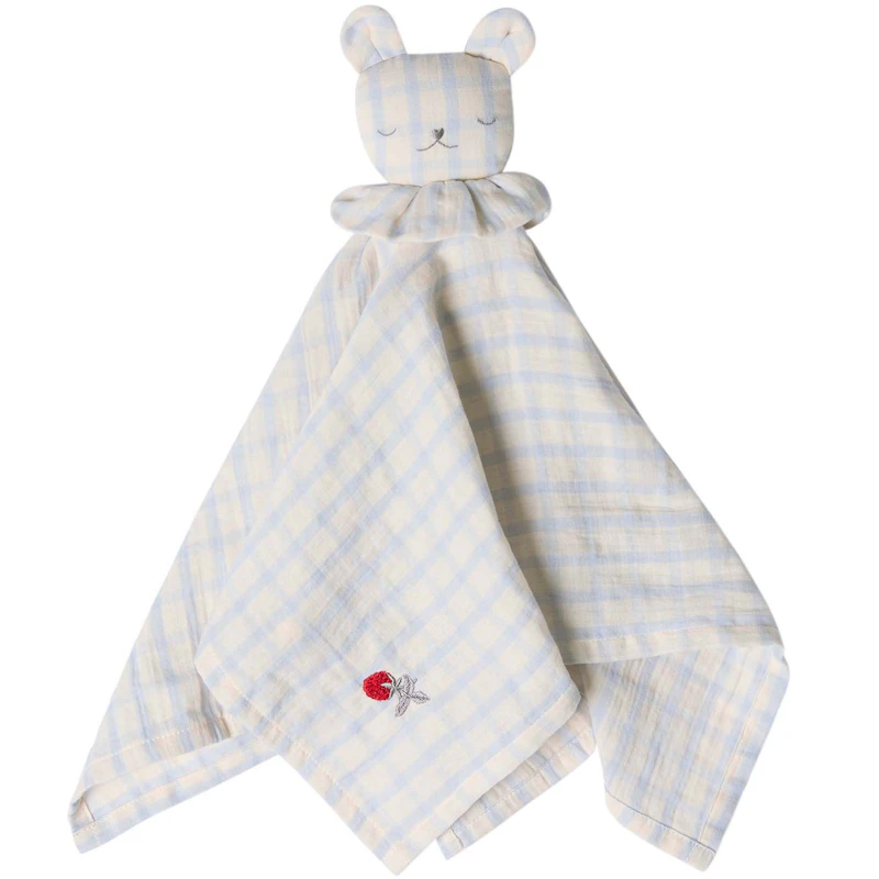 Gingham Sky Blue Muslin Sutteklud Bjørn
