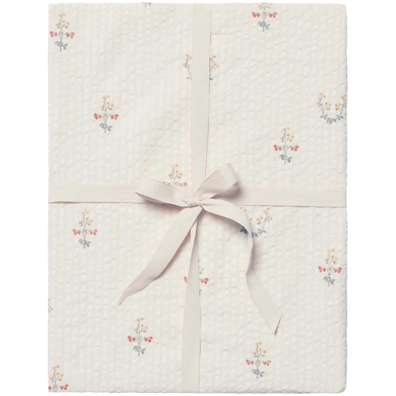 La Fraise Seersucker Fitted Sheet Double, 180x200 cm
