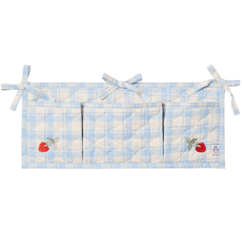 Plaid Sky Blue Sengelomme Quiltet