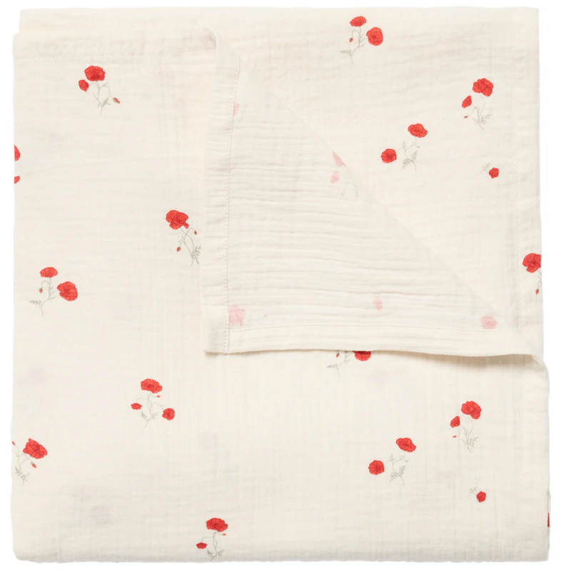 Poppy Babysvøb Musselin, 110x110 cm