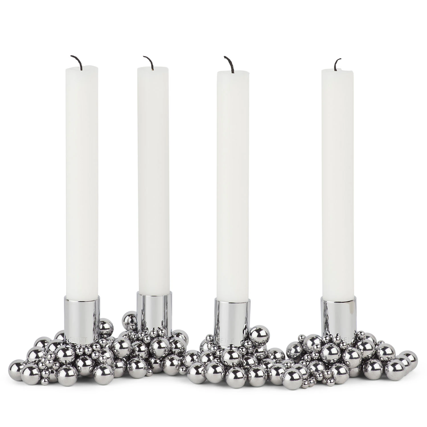 Gejst Molekyl Lysestage 4 - Fyrfadsstager St&aring;l Krom - 10042