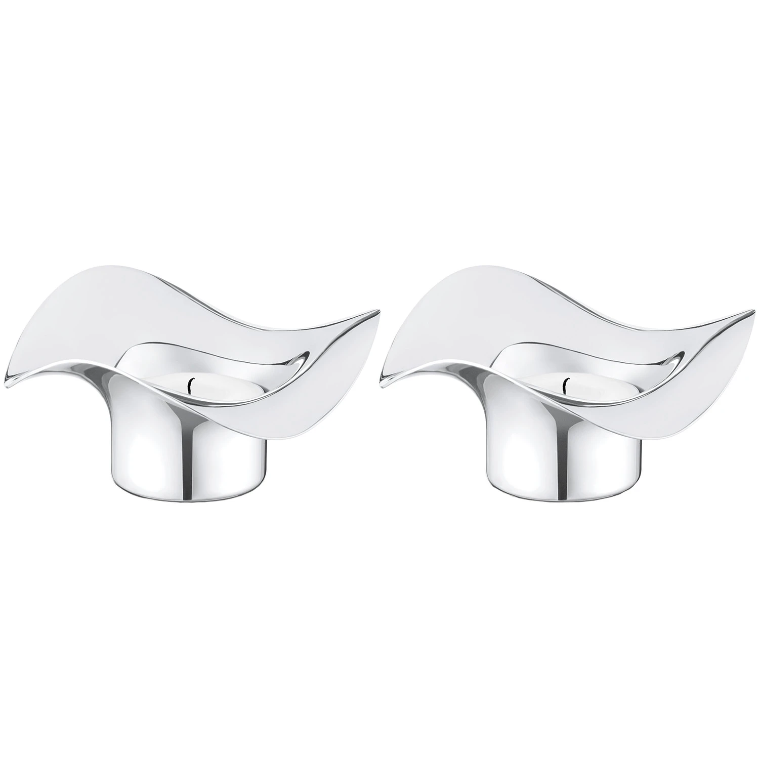 Georg Jensen Cobra Fyrfadsstage 2-pak - Fyrfadsstager Rustfrit st&aring;l - 3586582