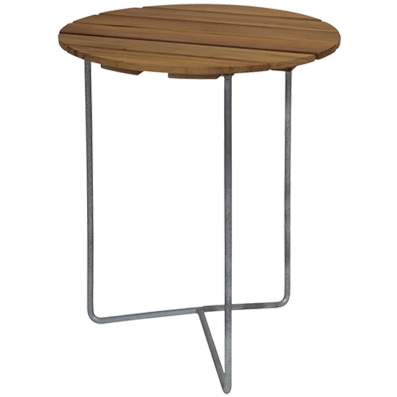 6B Bord Ø60 cm, Ubehandlet Eg / Varmgalvaniseret Stål
