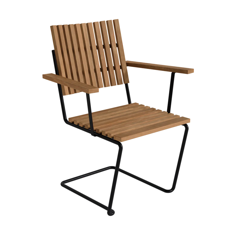 Bovik Lænestol, Teak / Sort Stål