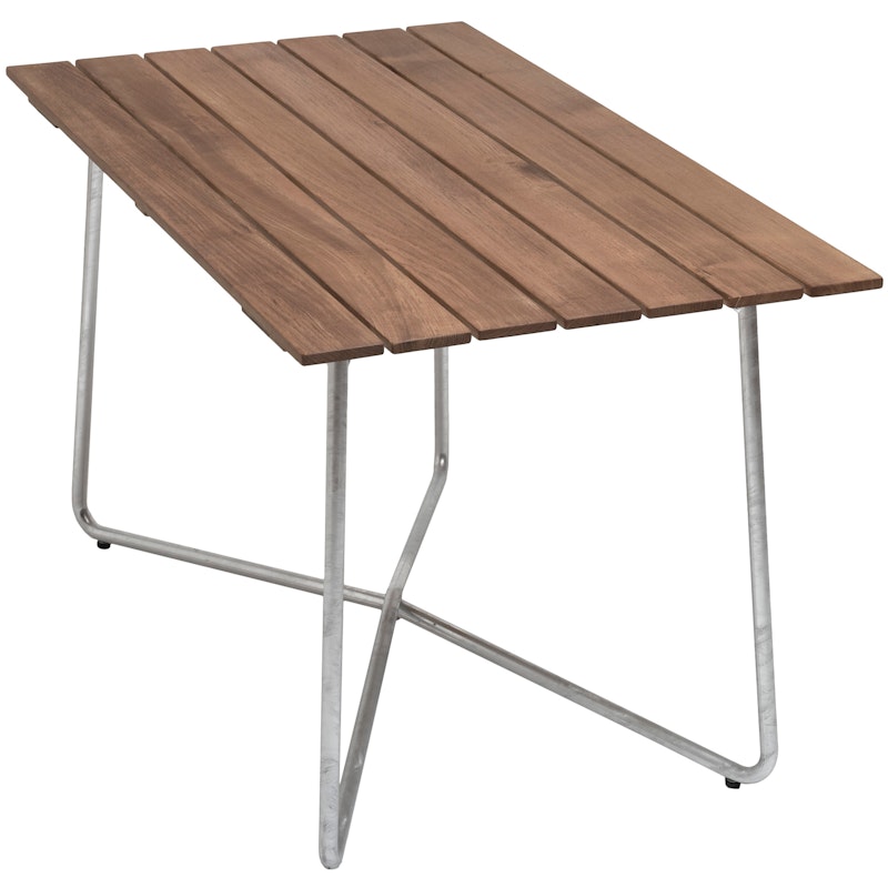 B25A Bord 70x120 cm, Ubehandlet Eg / Varmgalvaniseret Stål