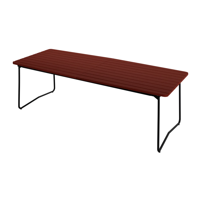 B31 Bord 92x230 cm, Mørkerødt / Sort