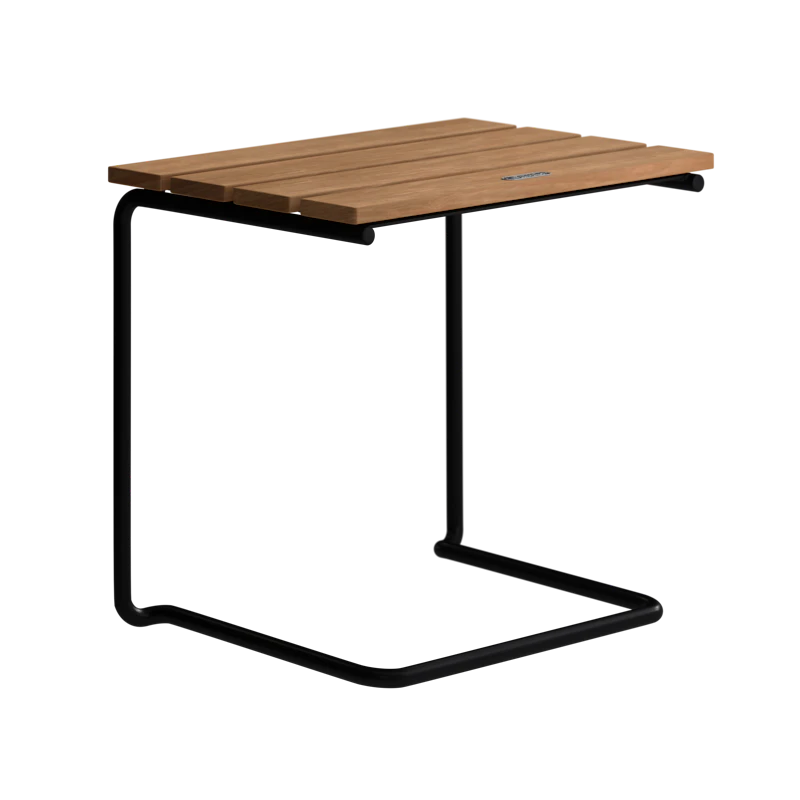 Fodskammel A3, Ubehandlet Teak / Sort