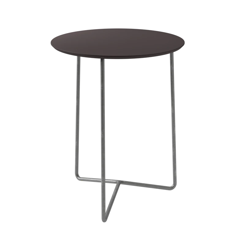 High Tech Bord Ø60 cm, Trækulsfarvet / Varmgalvaniseret Stål