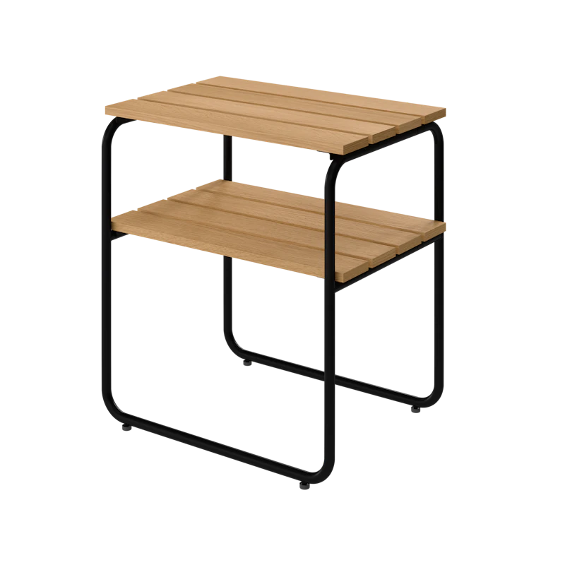 L45 Sidebord, Olieret Egetræ / Sort