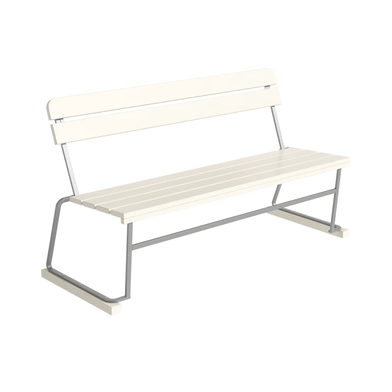 Sofa 3 140 cm, Hvid Eg / Varmgalvaniseret Stål