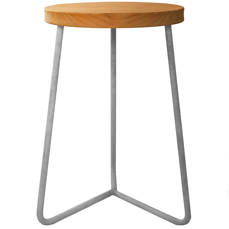 Taburet V1 45 cm, Ubehandlet Eg / Varmgalvaniseret Stål