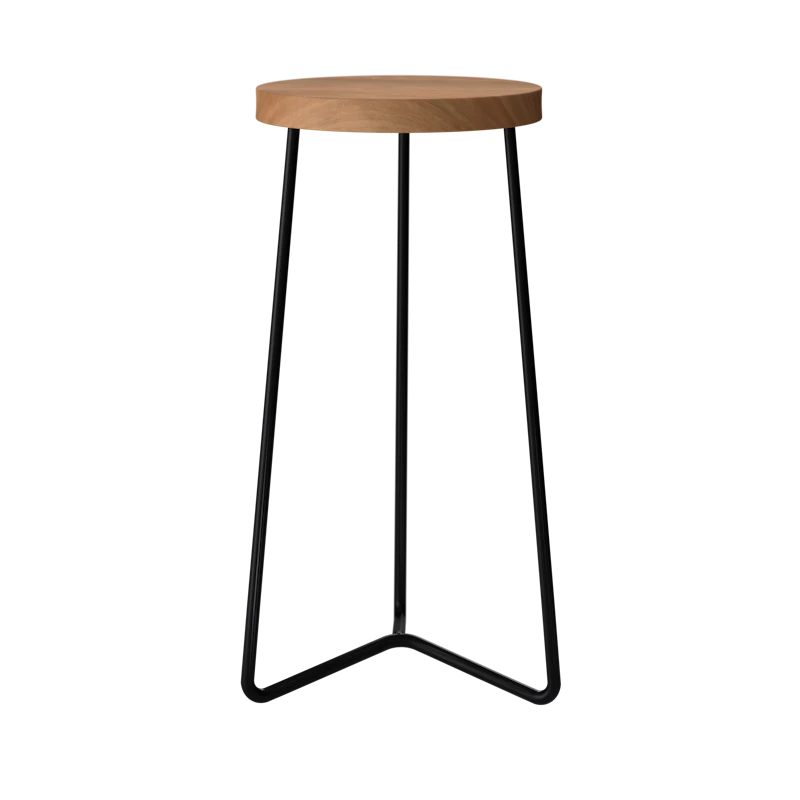Taburet V1, Teak / Sort