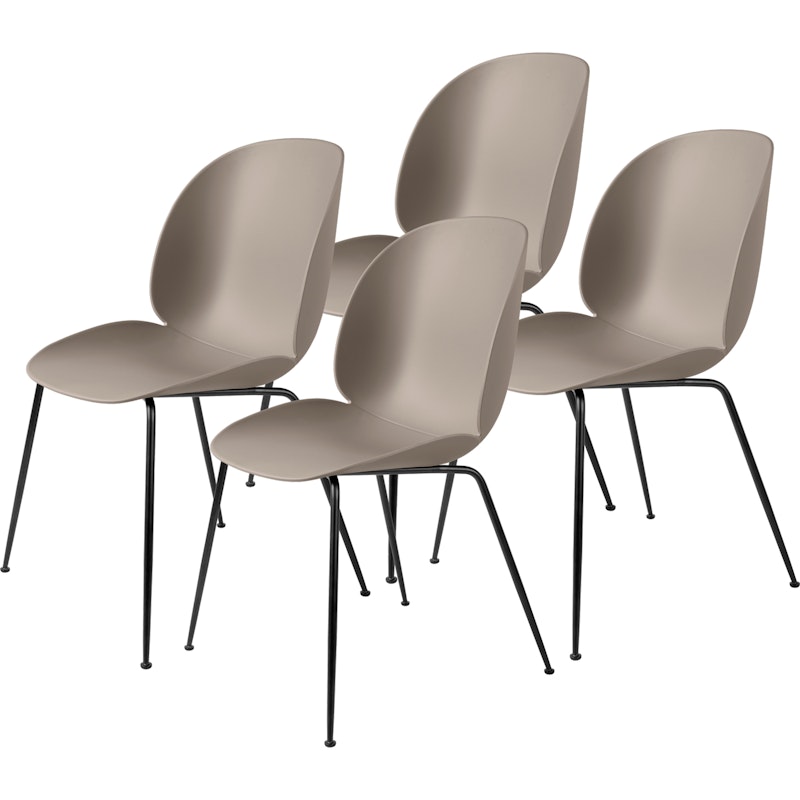 Beetle Stol 4 Stk, Sort/ Beige