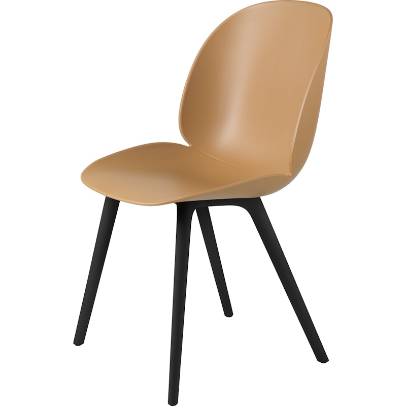 Beetle Stol Upolstret Plastik Black Base, Amber Brown