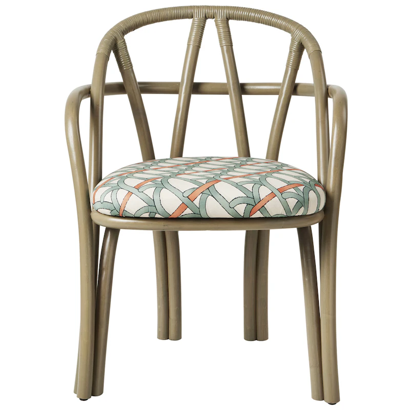 Bistra Spisestol Med Armlæn, Olivengrøn / Reales Pattern 001