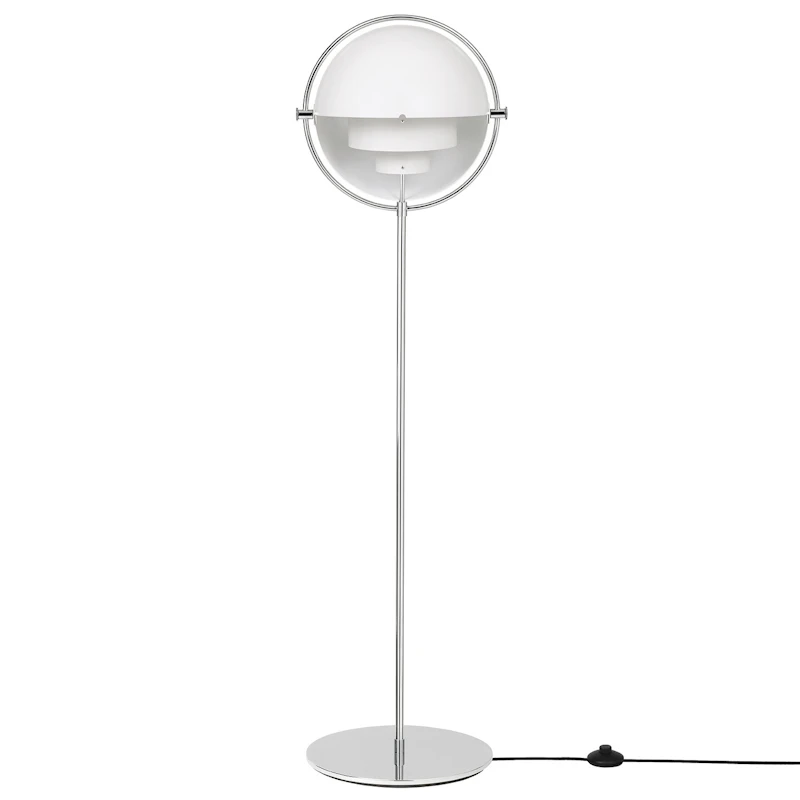 Multi-Lite Gulvlampe, Chrome/White