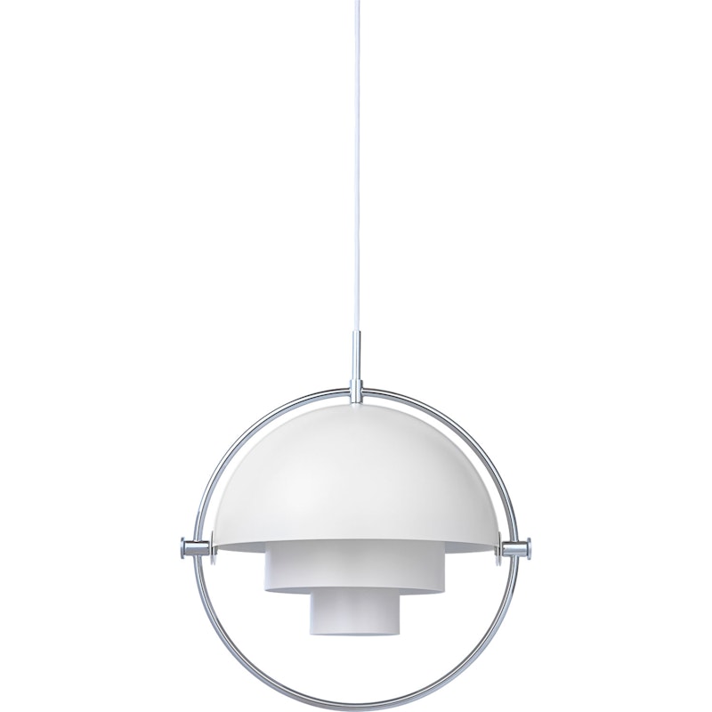 Multi-Lite Pendel 36 cm, Krom / Hvid Semi-mat