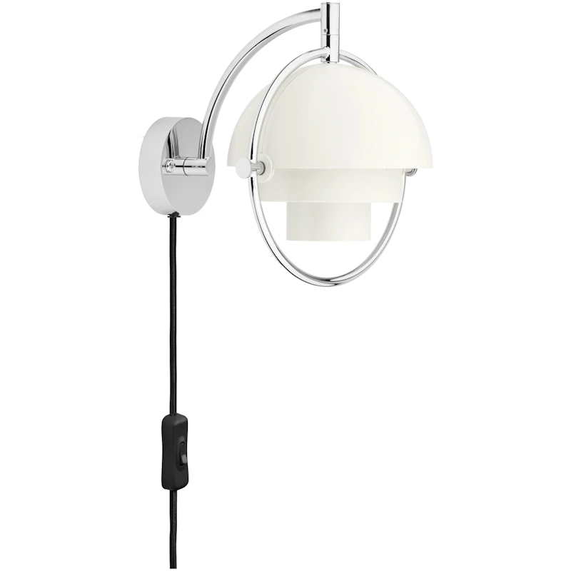 Multi-Lite Væglampe, White Semi Matt / Chrome