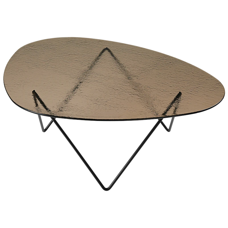 Pedrera Sofabord Tekstureret Glas, Bronze / Sort