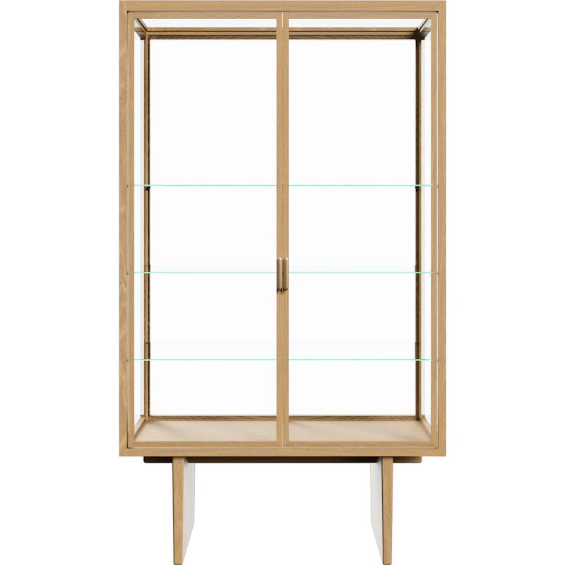 Private Vitrineskab 110x45x191 cm, Lys Bejdset Egetræ