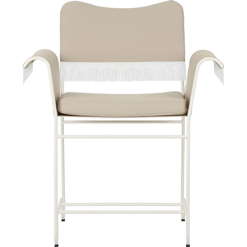 Tropique Spisebordsstol med Frynse, Classic White Semi Matt / Leslie 12