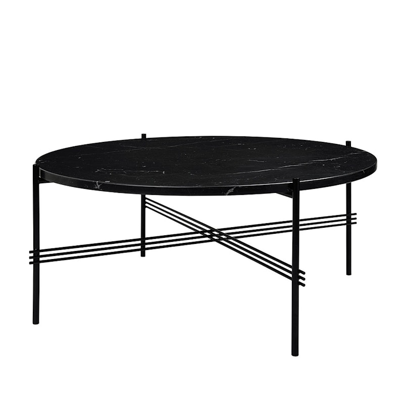 TS Sofabord 80 cm, Sort / Sort Marquinamarmor