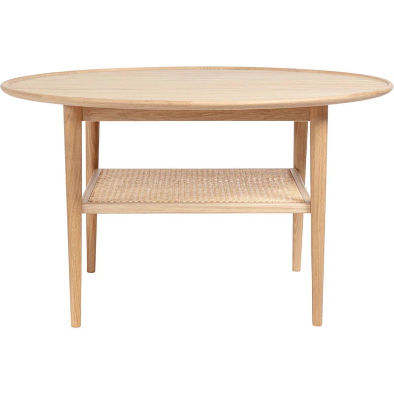 Athene Sofabord 90 cm, Hvidolieret Egetræ / Rotting