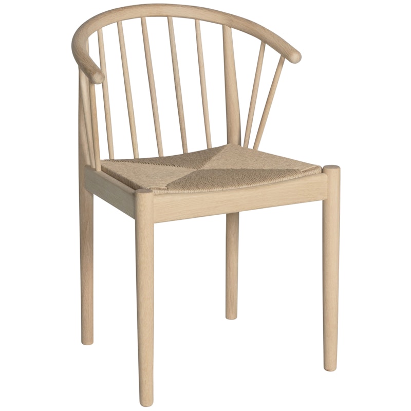 Lindeberg Stol, Hvidolieret Eg / Flettet Sæde