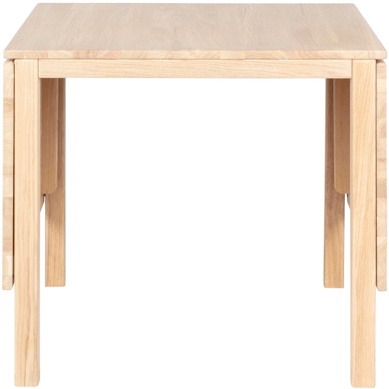 Klassik 3E Klapbord med Foldeplade, 75x75 cm, Hvidolieret Egetræ