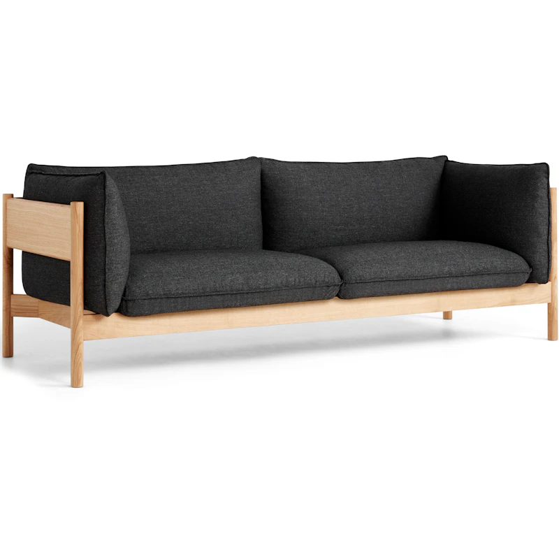 Arbour 3-Personers Sofa, Hårdvoksolieret Egetræ / Re-Wool 198