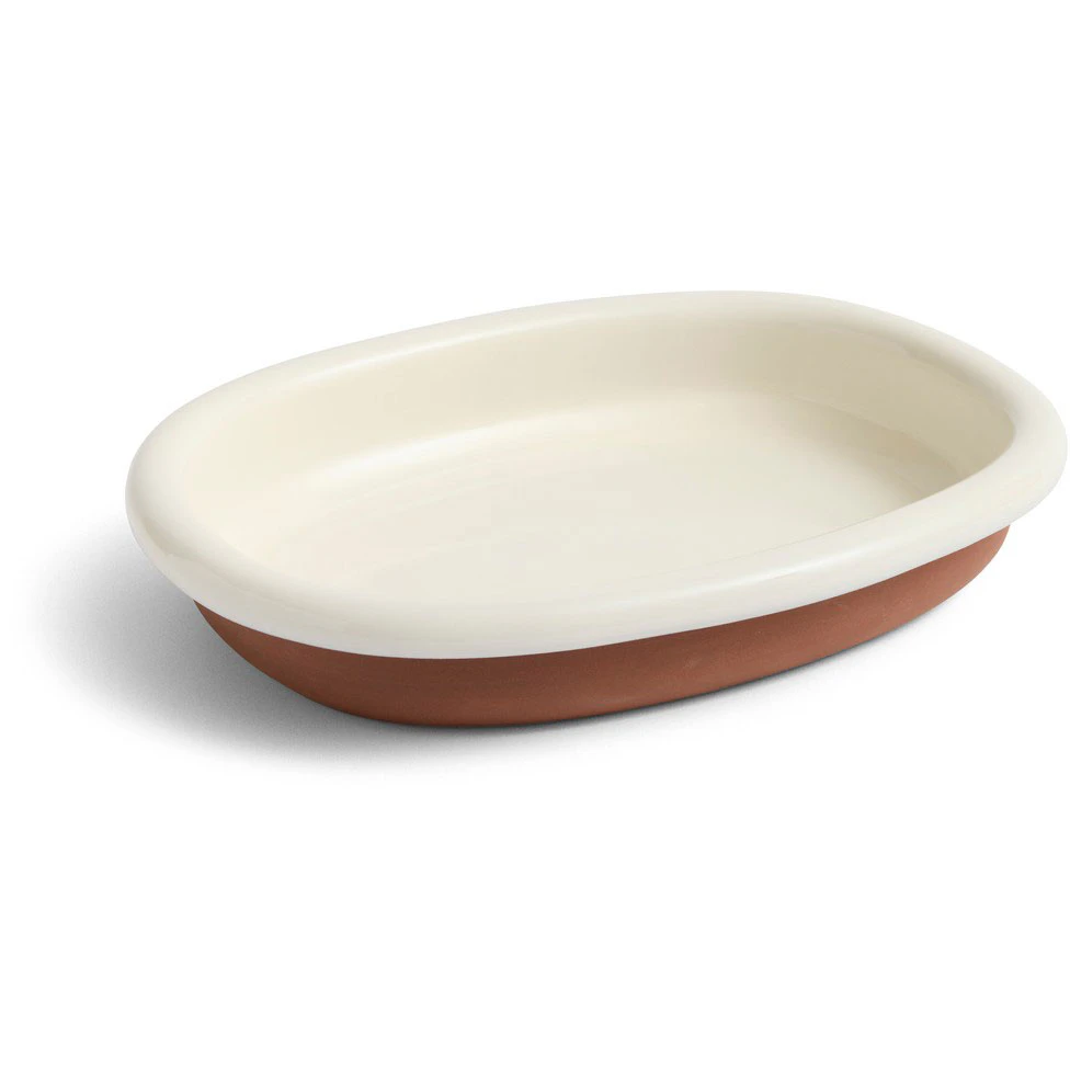 Hay Barro Oval Dish Large Off-white - Serveringsfad Terrakotta Hvid - AC468-A603-AB90