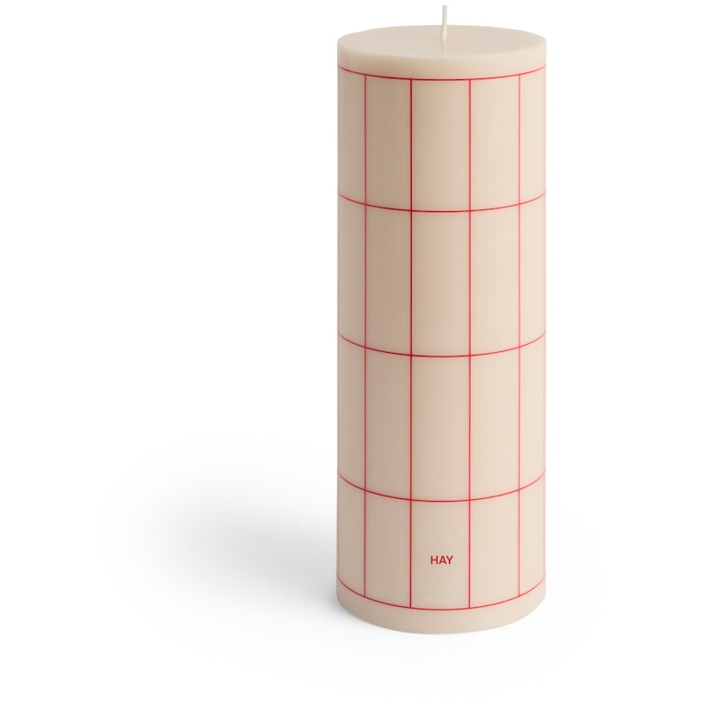 Column Bloklys Stor, Rødt / Offwhite