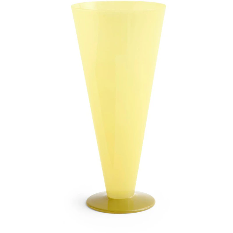 Conical Vase Large, Yellow / Lime Green
